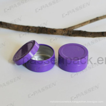 Small Round Aluminum Can with Slip Lid (purple color)